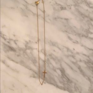 Stella & Dot sideways cross necklace (gold)